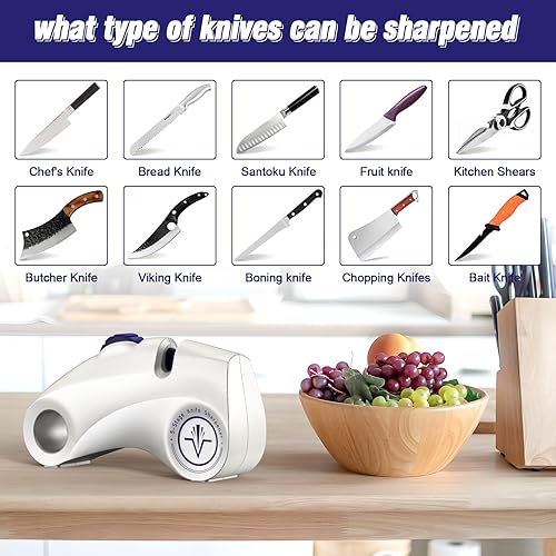 Miniatura 4 de Homly Afiladores de cuchillos con ángulos de afilado multifuncionales de 5 etapas de 15, afilador de cuchillos de cocina de pulido, afilador de
