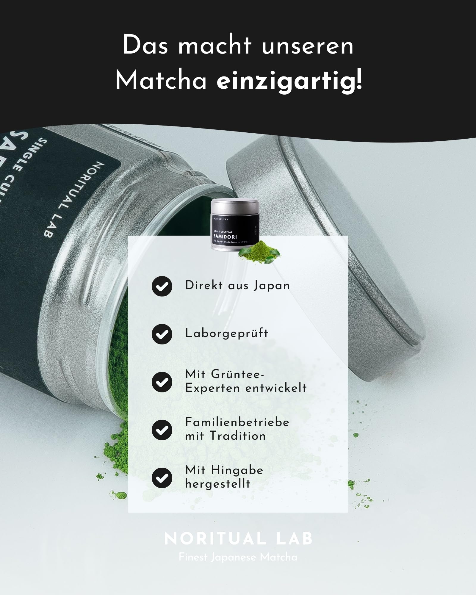 Single Cultivar Matcha - Ceremonial Grade - Samidori Grüntee-Pulver aus Japan - Original Japanischer Tee der Ersten Ernte - 100% Natürlich und Laborgeprüft - 30g
