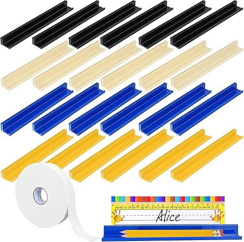 MJOGGOTT 24 unidades de escritorio para aula, soporte para tarjetas de índice, soporte para tarjetas de índice, ayudante de escritorio de oficina y