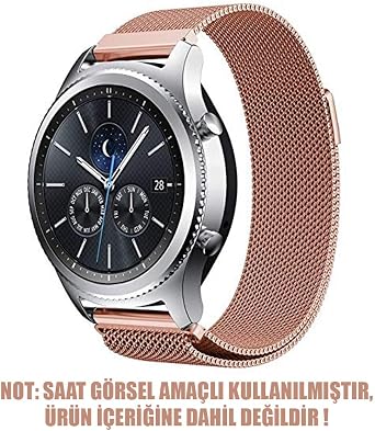 Microsonic Huawei Watch GT2 42mm için Kordon Milanese Loop Rose Gold [Watch GT2 42mm ile Uyumlu Kordon - Rose Gold]
