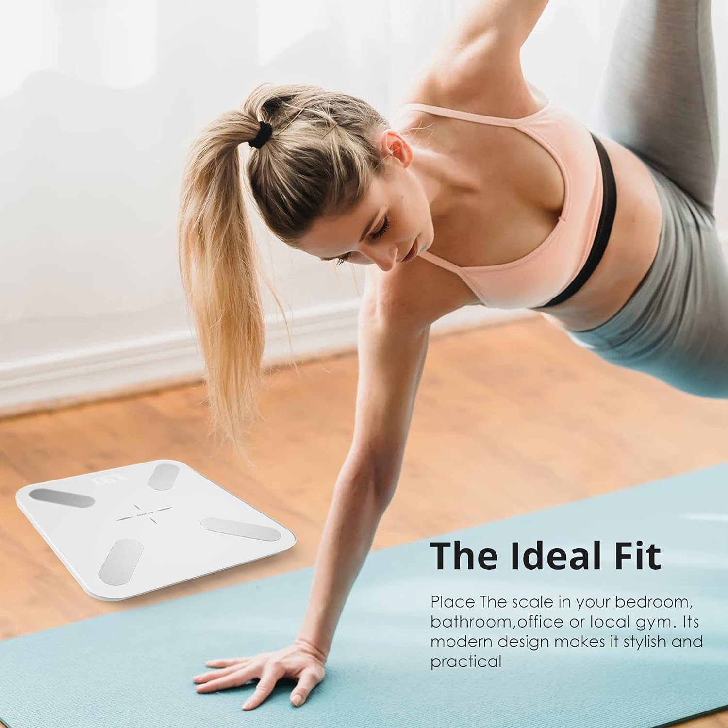 Bilancia pesapersone intelligente impedenziometrica, con calcolo BMI, composizione corporea, connessione bluetooth, compatibile con app iOS e Android. Portata 180kg, precisione 0,1kg