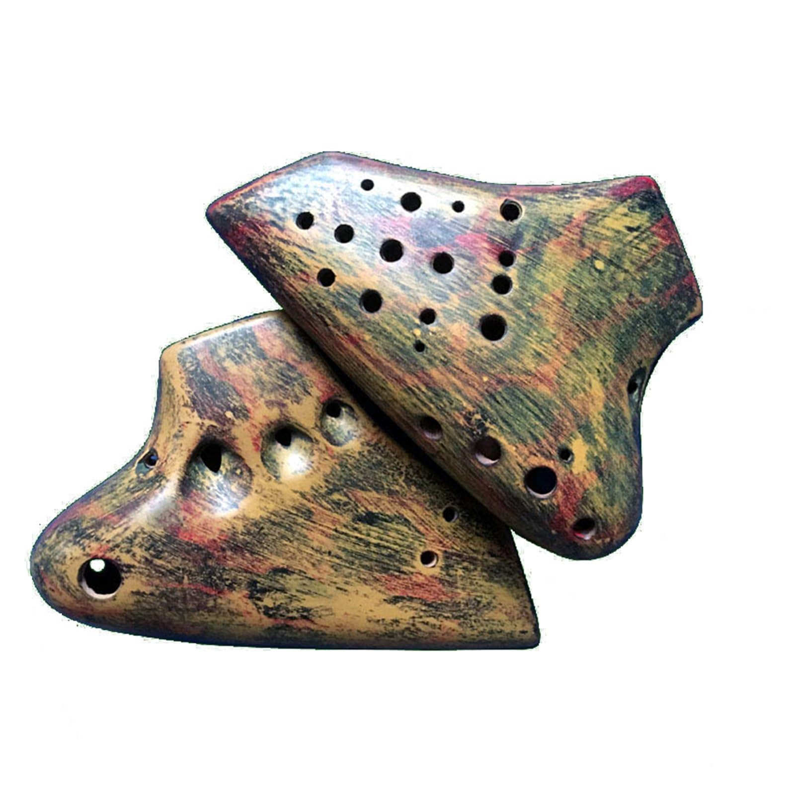 SCTOU Ocarina Triple Ocarina Pottery Instruments Alto Tone C Ocarina Professional Musical Instrument Ocarinas Accessories (Color : Front Open)