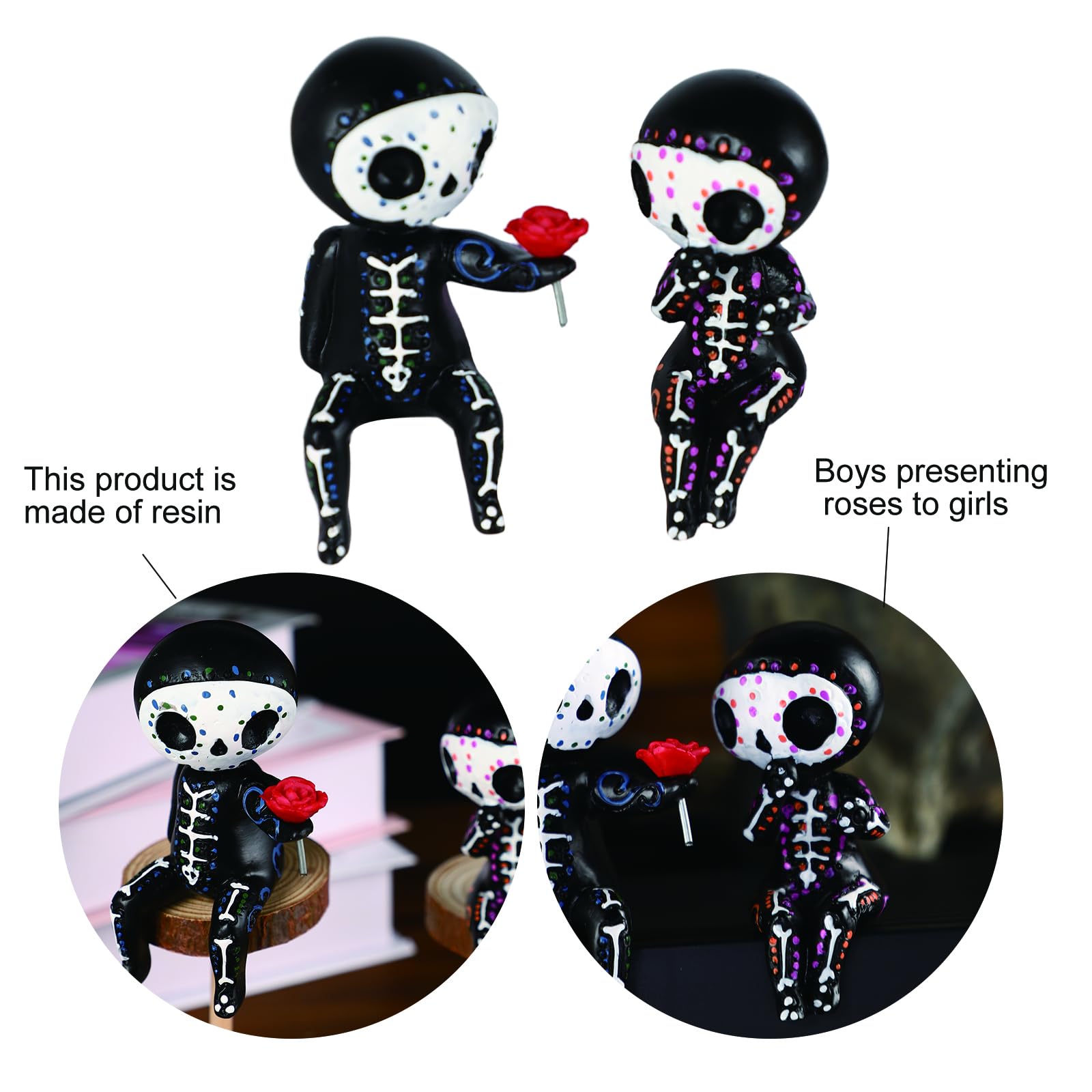 Halloween-Dekoration Totenkopf-Übertopf – Goldener Kunstharz-Topf Mit Künstlichen Pflanzen, 35,6 Cm Hoch, Grusel-Deko Für Zuhause