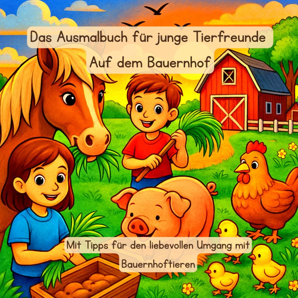 Das Ausmalbuch für junge Tierfreunde: Auf dem Bauernhof: Mit Tipps für den liebevollen Umgang mit Bauernhoftieren (Tierfreunde entdecken…)