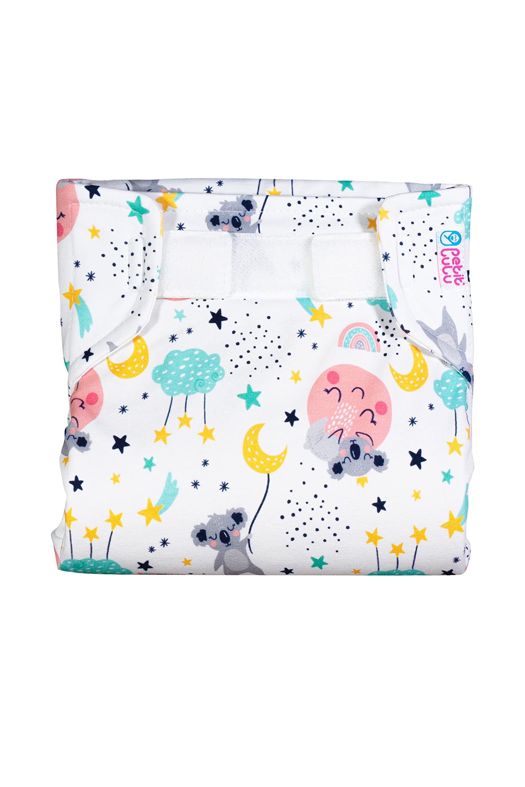 Petit Lulu Spreizhöschen für breites Wickeln//Spreizwindelhosen/Größe S (3-6 kg)/ Klett (Dreaming Koalas)