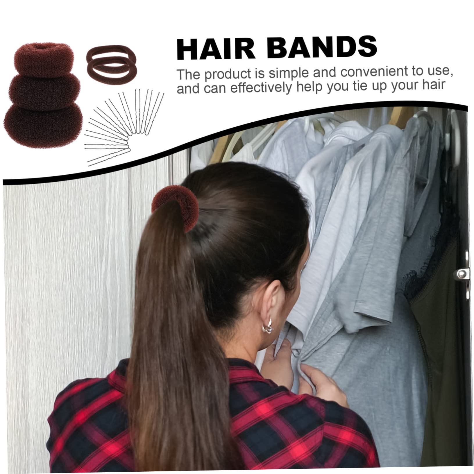 ABOOFAN 6juegos Donuts Para Moños De Pelo Horquillas Elásticas Kit De Accesorios Para Peinados De Fiesta y Boda Para De Chignon y Moño Ballet