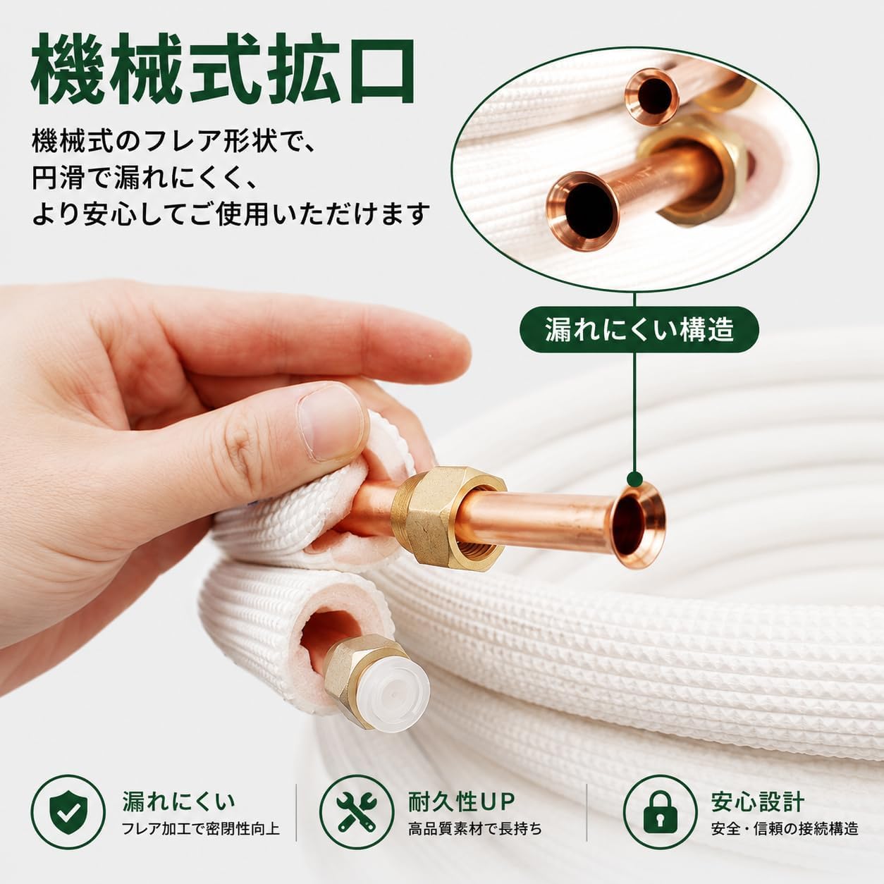 Amazon.co.jp: エアコン用銅管 ペアコイル 2分3分 3メートル 家庭用