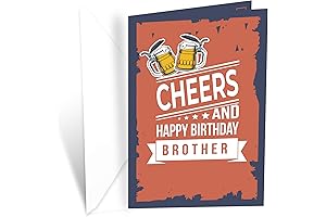 Cheers and Happy Birthday Card, A Perfect Gift for Your Brother