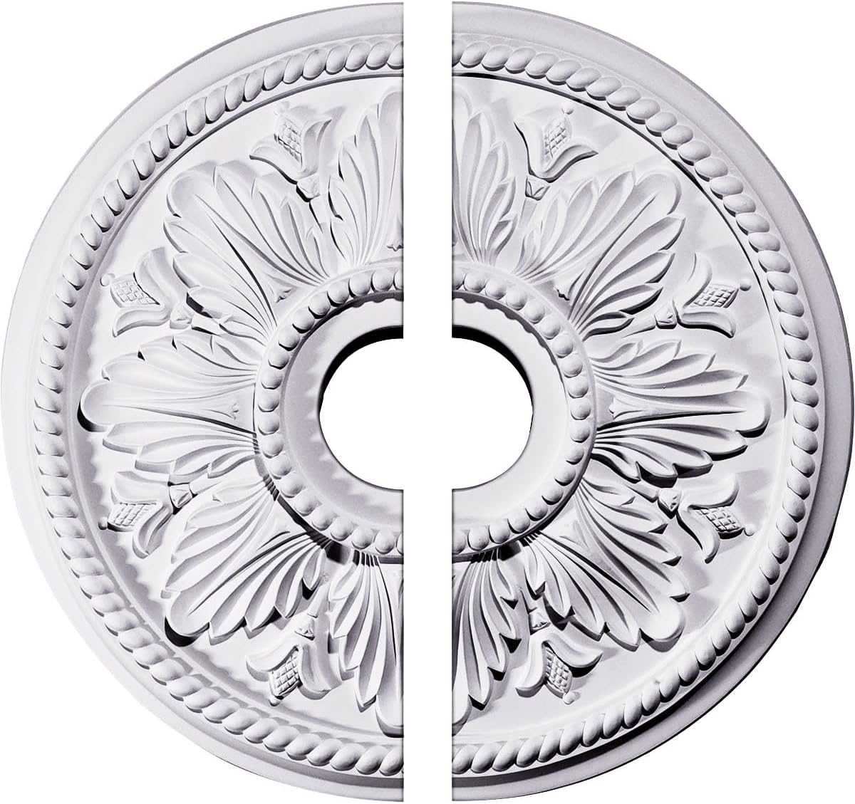 Ekena Millwork CM18ED12 18 1/8"OD x 3 1/2"ID x 2 3/4"P Edinburgh Ceiling Medallion, Fits Canopies up to 5-1/8", 2 Piece
