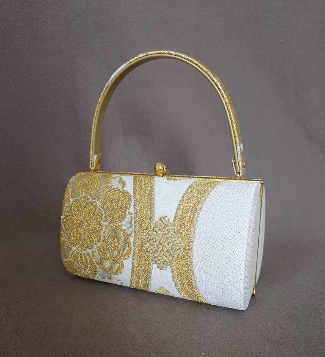 弥栄織物 スリーシーズン 袋帯 六通柄 正絹 花文 菊 証紙 イ5766 正絹