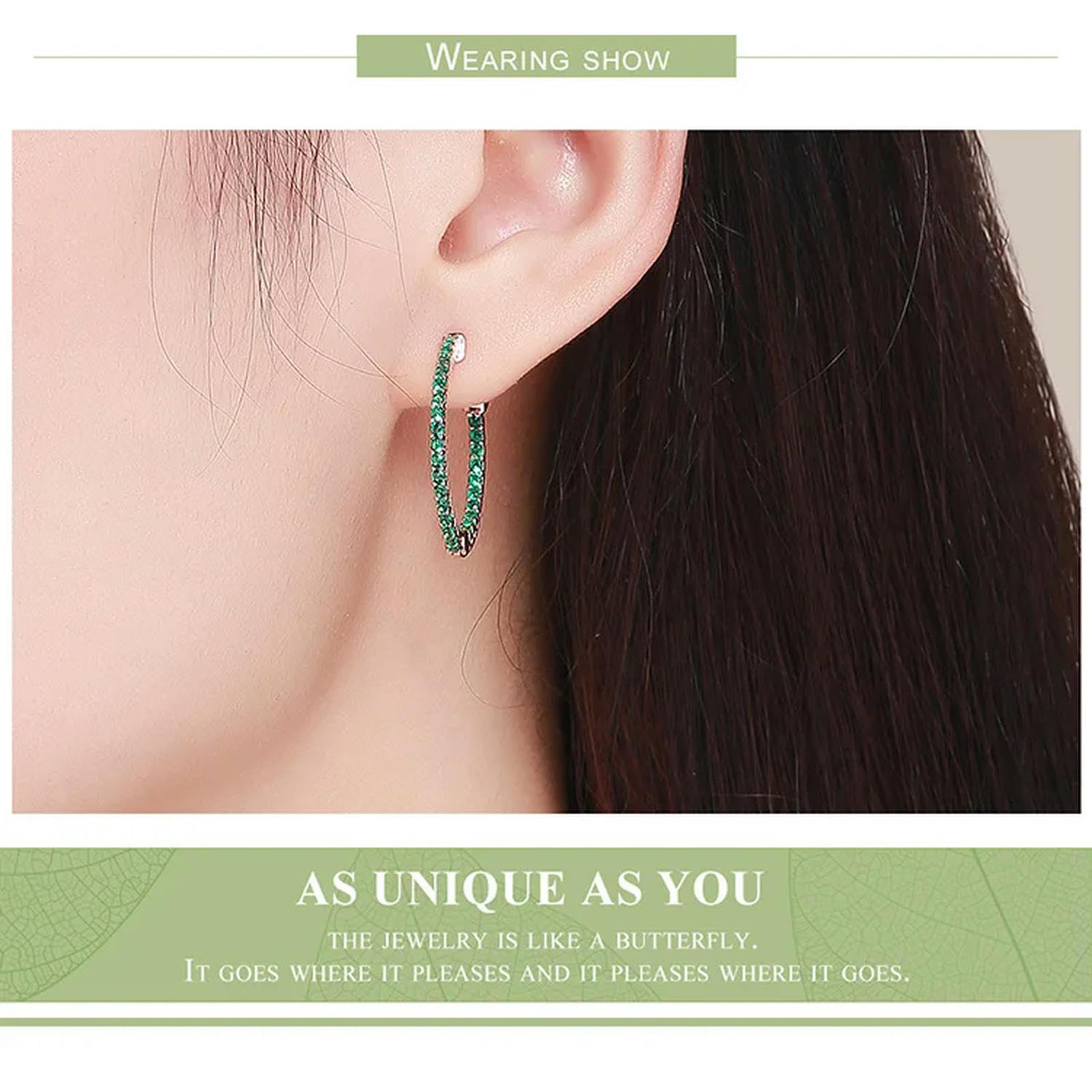 Pendientes Clásicos De Plata De Ley 925 Con Circonita Verde Redonda Para Mujer, Joyería De Compromiso Y Boda.