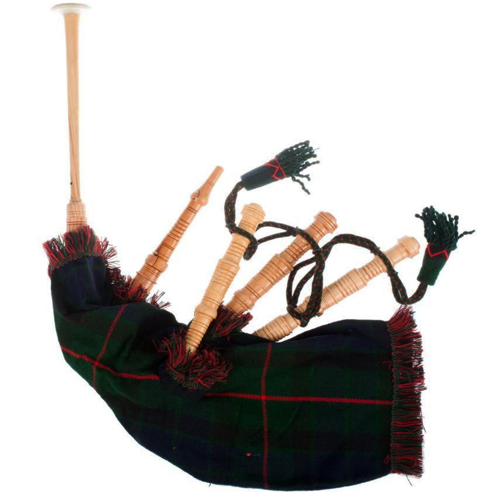 Kids Bagpipe Miniature Playable Bagpipe with Reed In Gunn Tartan