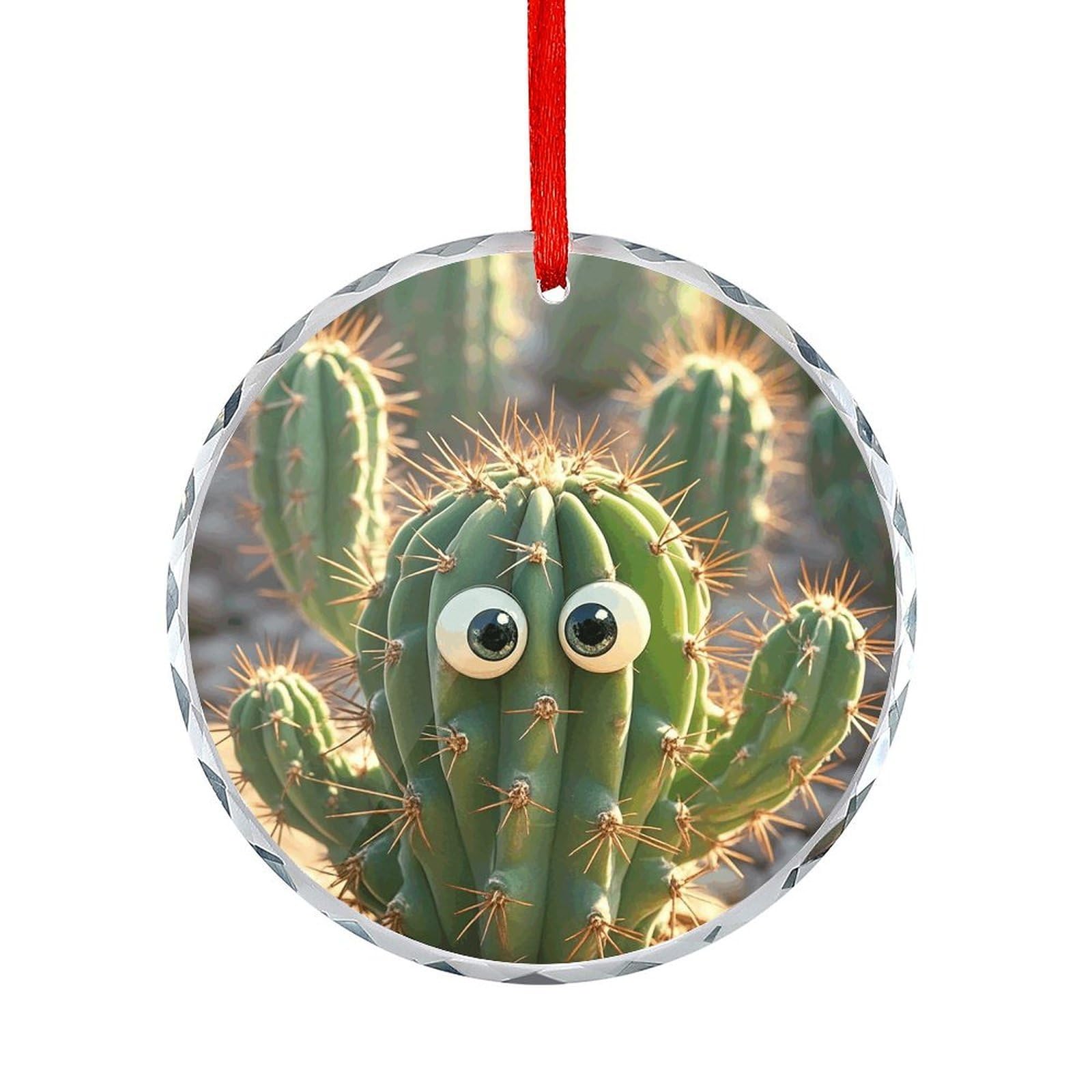 Btcowzrv Style Cute Cactus Round Ornament Hanging Pendant Decor