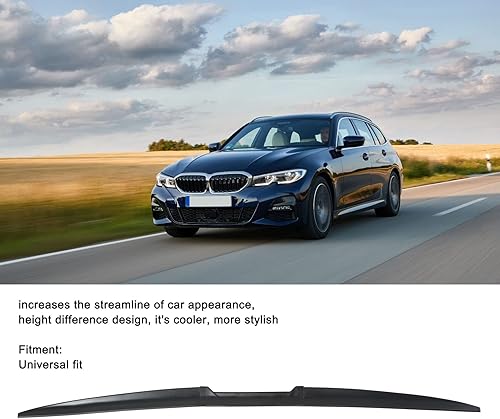 Miniatura 3 de Qiilu Alerón universal del alerón, ala del alerón trasero 52.76 pulgadas de goma del tronco de la tapa del maletero del alerón del ala del alerón de