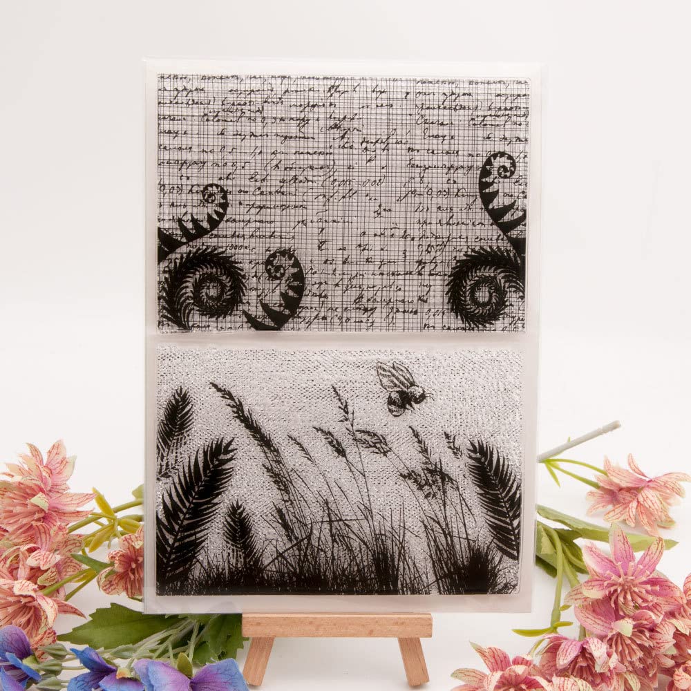 Arbuya Water-drop Background Stamps - Raindrops Circles Floral Leaves Clear Stamps For Card Making