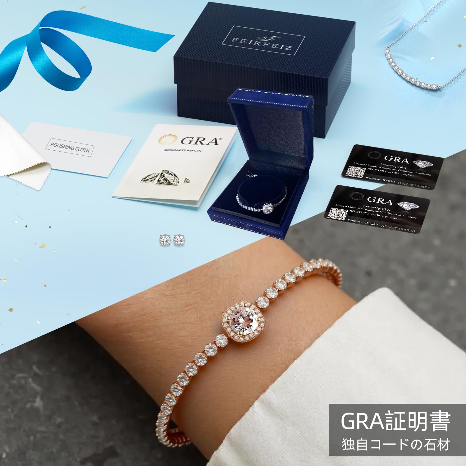 Bransoletka tenisowa z moissanitem, 2CT 8mm diament z hodowli laboratoryjnej, pokryta 18K różowym złotem, regulowana złota bransoletka dla kobiet, biżuteryjny prezent.