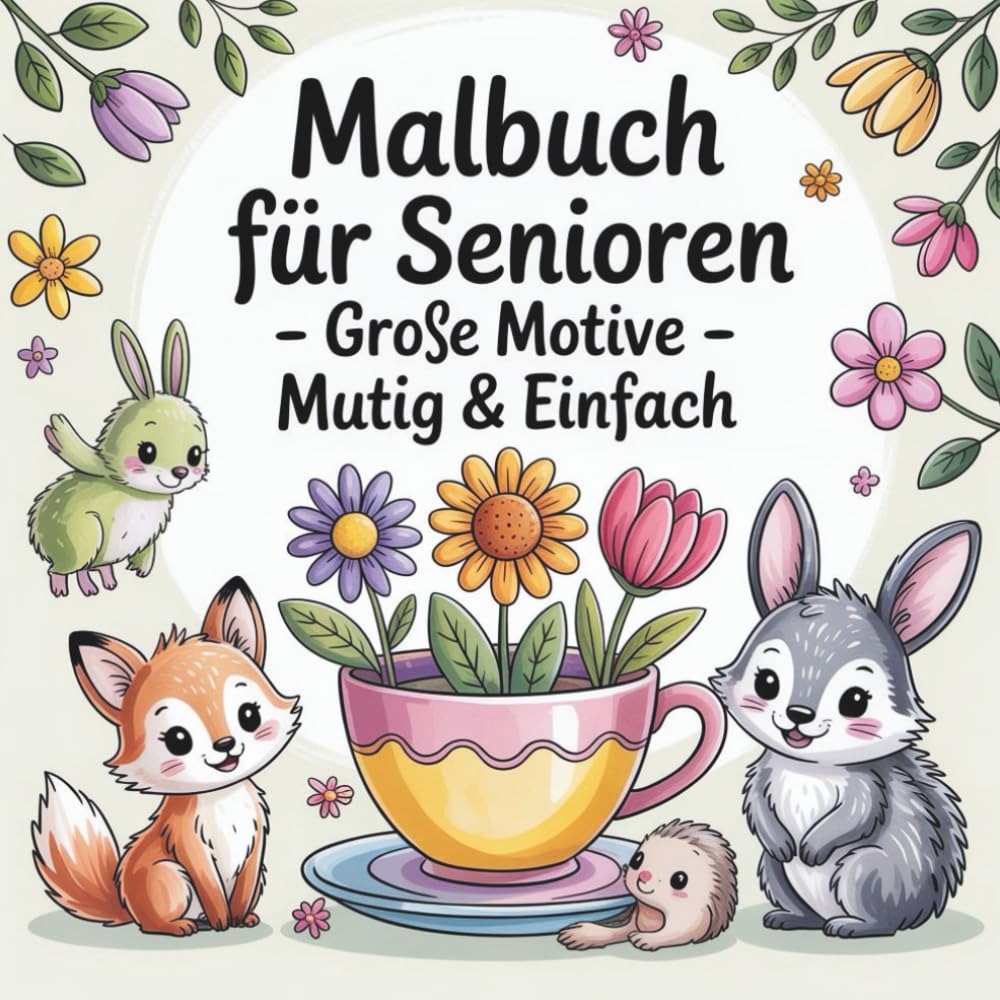 Malbuch für Senioren: Große Motive – Mutig & Einfach | Entspannende Motive zum Ausmalen mit Demenz geeignet
