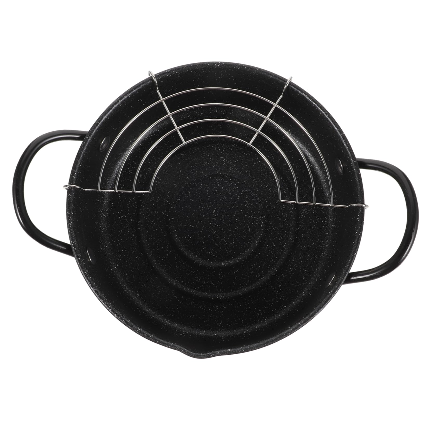 OFFSCH Japanese Style Deep Frying Pan Tempura Frying Pot Multifunctional Deep Fryer Non-stick Easy to Drain