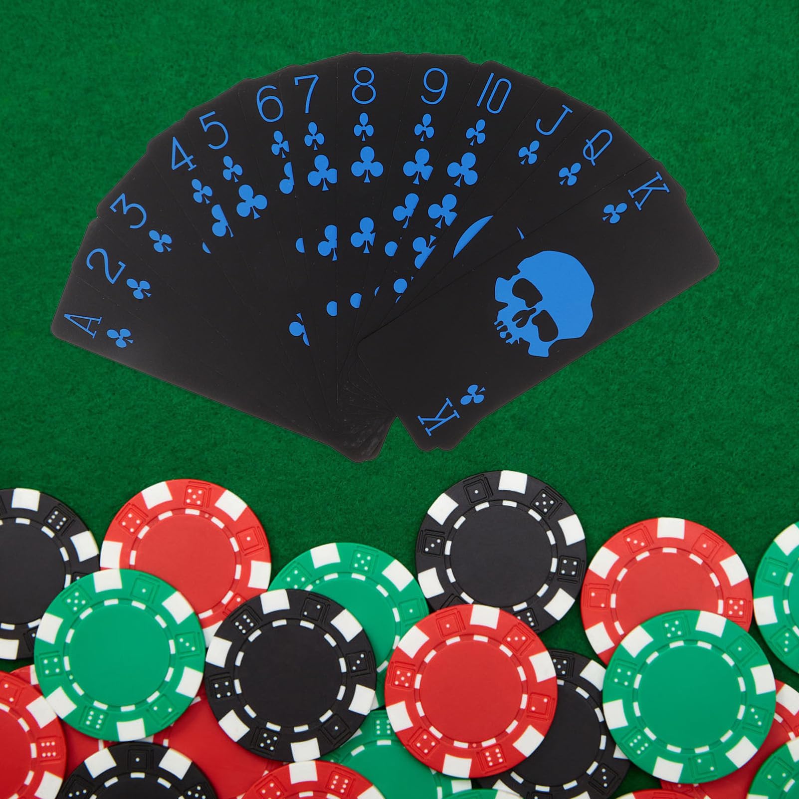 Vaguelly Carte da Impermeabili con Deck Carte PVC Nero Opaco per Poker e Giochi da Tavolo per Feste e Adulti
