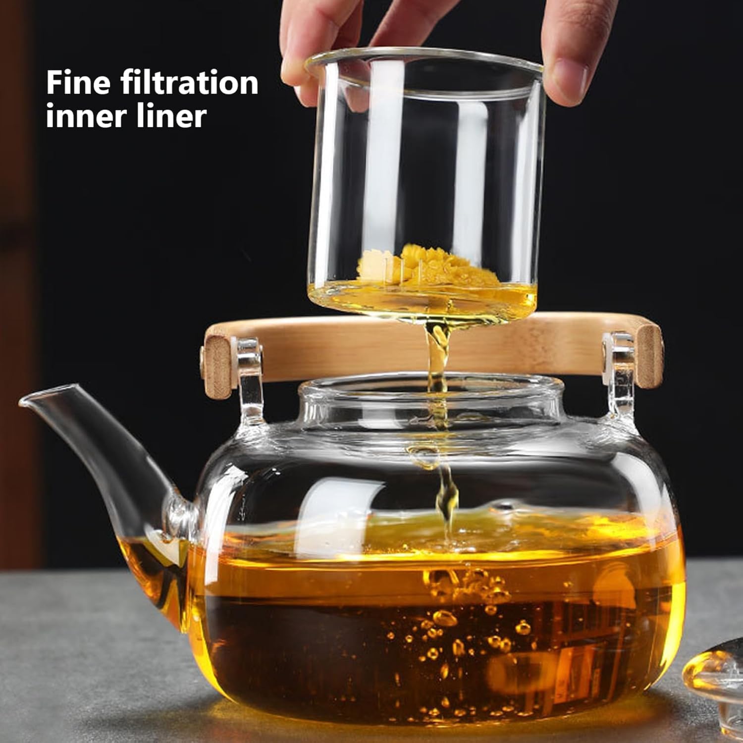 Glass Teapot with Infuser - 1 Liter -4