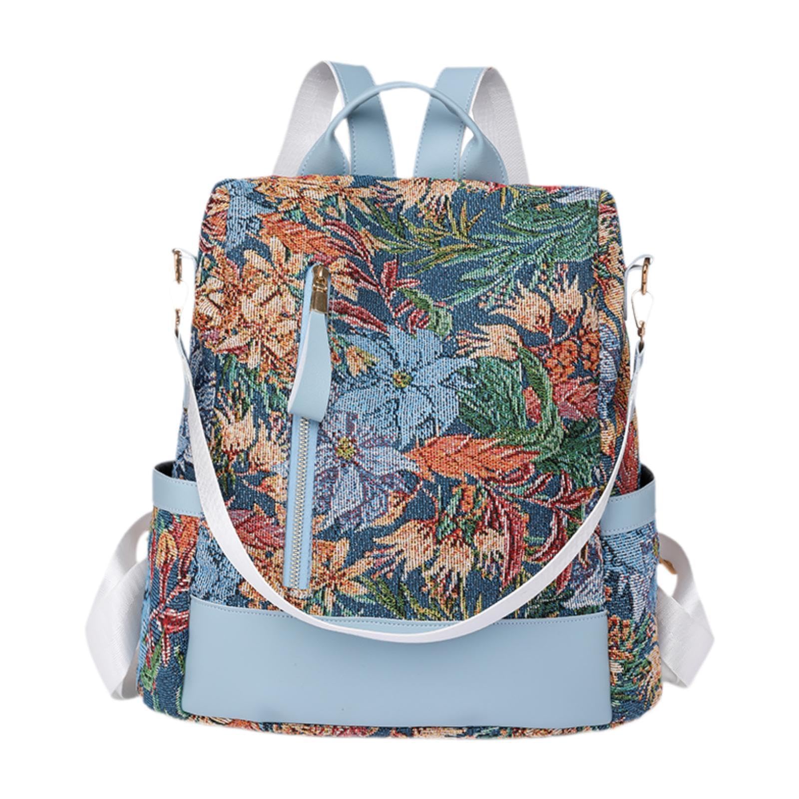 Women Backpack Large Capacity Zipper Shoulder Bag for Travel Commuting Party Royal Blue-image-30