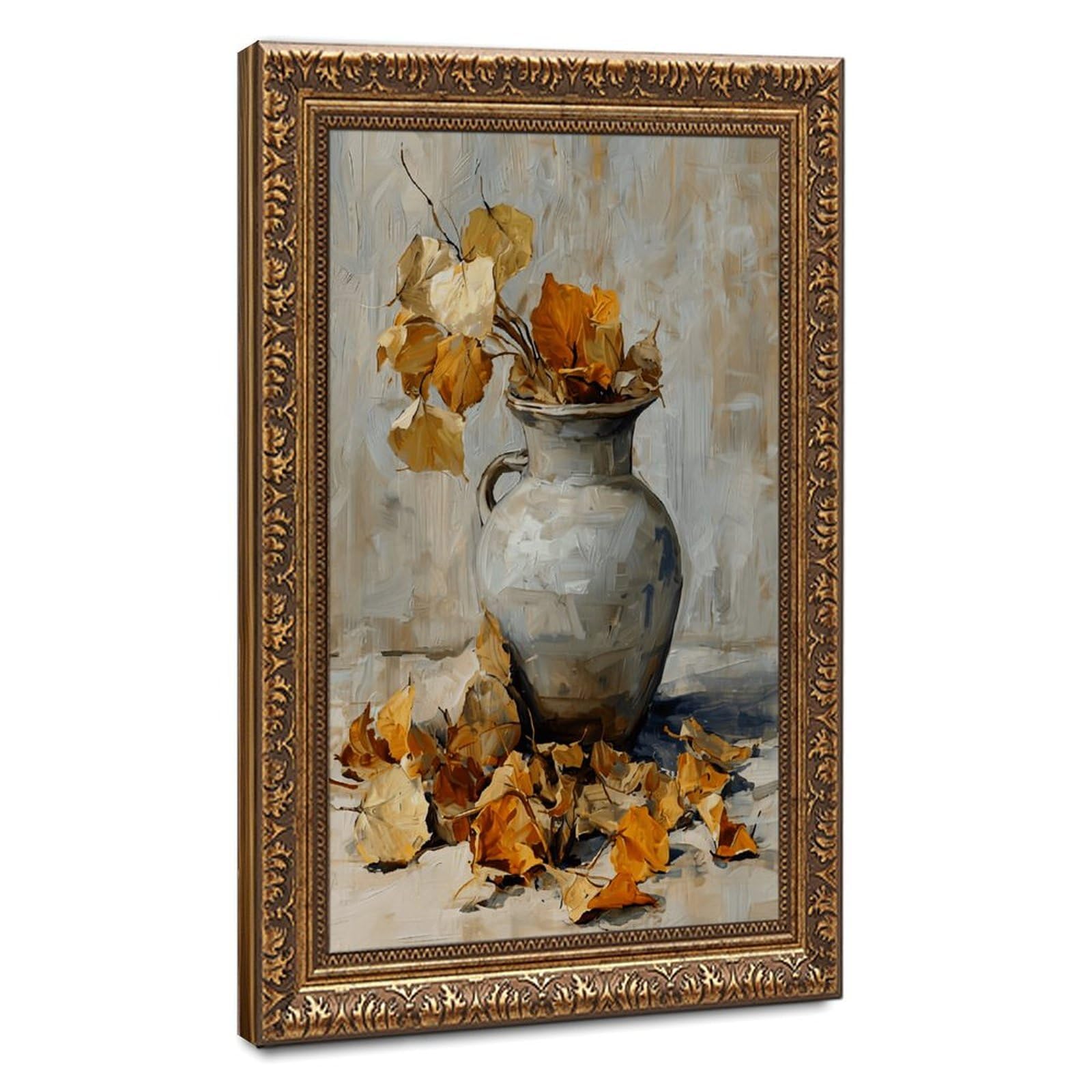 AYINUER Autumn Leaves In Vase Painting Poster Canvas Poster for Living Room Decor Gift