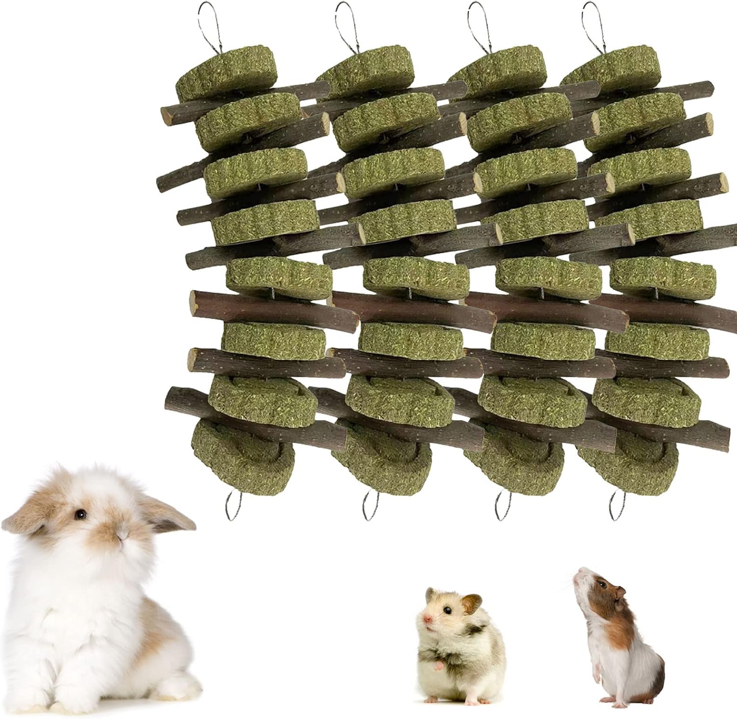kathson Rabbit Chew Toys,Bunny Grind Teeth 100% Natural Organic Apple Wood Stick Improve Rodent Health Rabbits Hamsters Squirrel Guinea…
