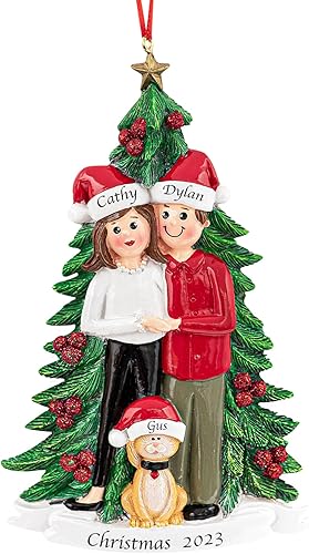 Adorno de Navidad personalizado para pareja con gato 2023  Familia personalizada de 2 con gatito para árbol de Navidad  Único recuerdo de nuestra