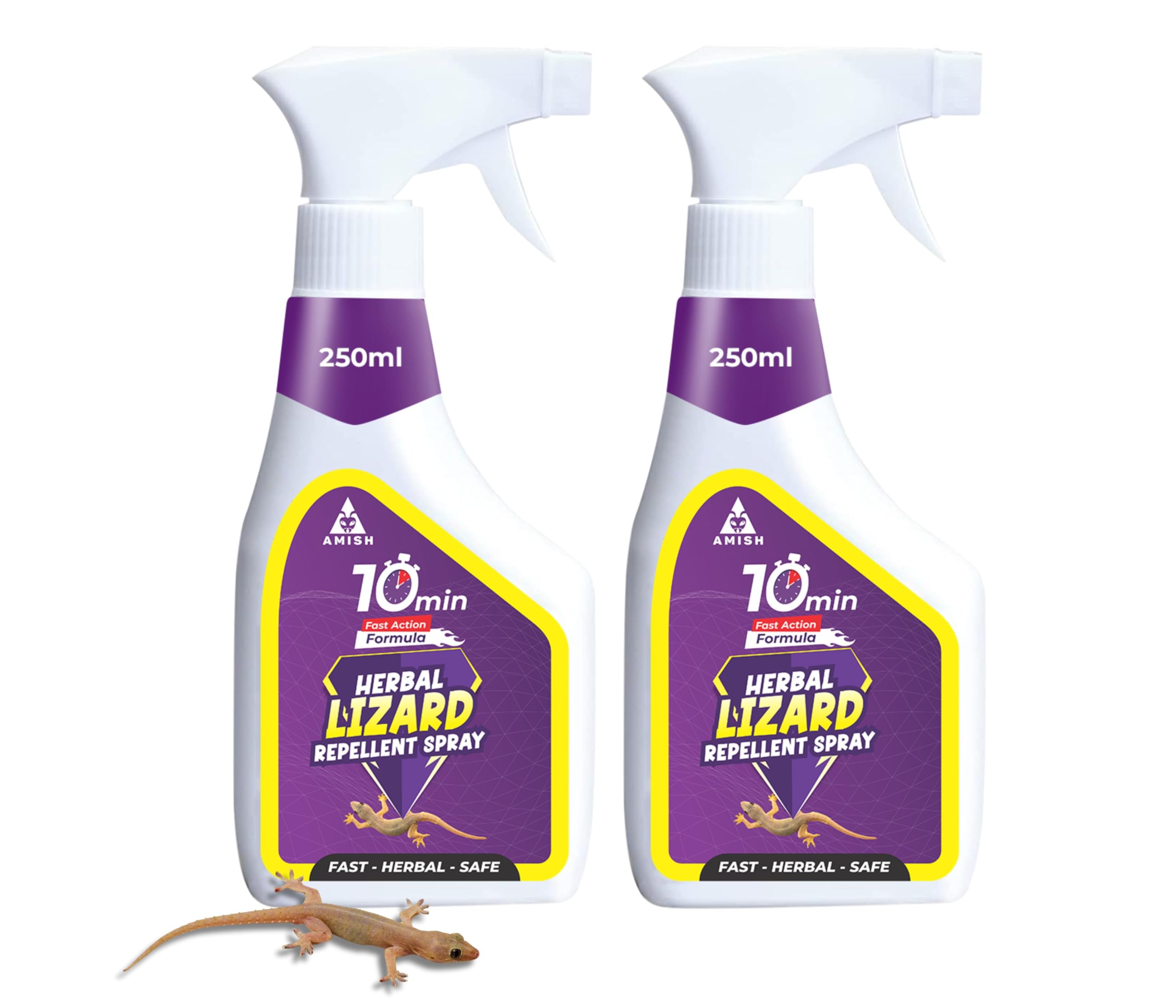 Amish Herbal Lizard Spray 250 ml Pack Of 2 |10 Minutes Formula |Removes Entire Lizard colony|Powerful 100% Organic No Chemical Lizard Repellent Spray for Home Long Lasting Protection Instant Action