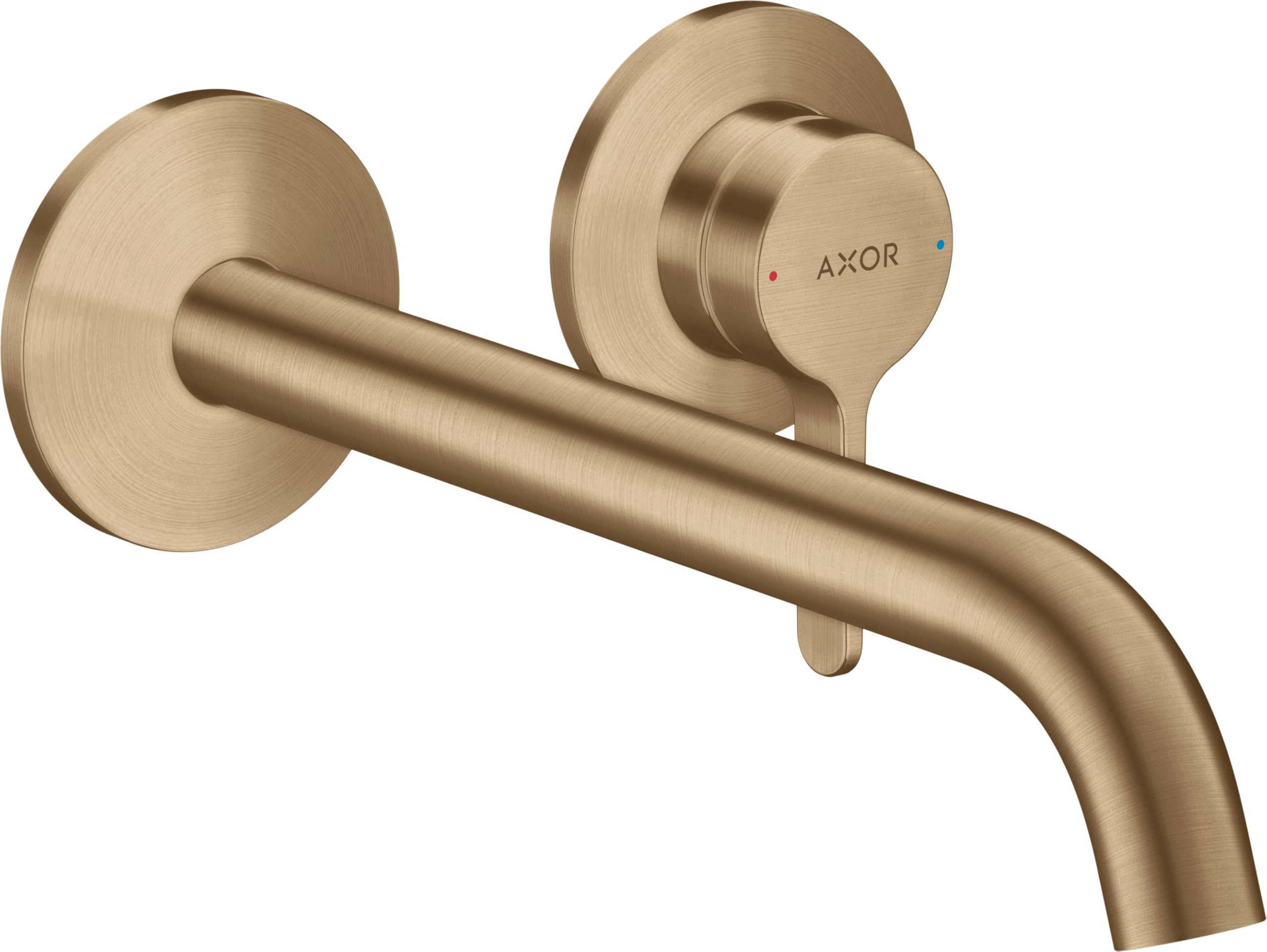 hansgrohe Tecturis S - Wastafelkraan inbouw voor wandmontage met afvoer, Wastafelmengkraan met voorsprong uitloop 22,5 cm, Badkamerkraan waterbesparend (EcoSmart ), mat zwart, 73351670