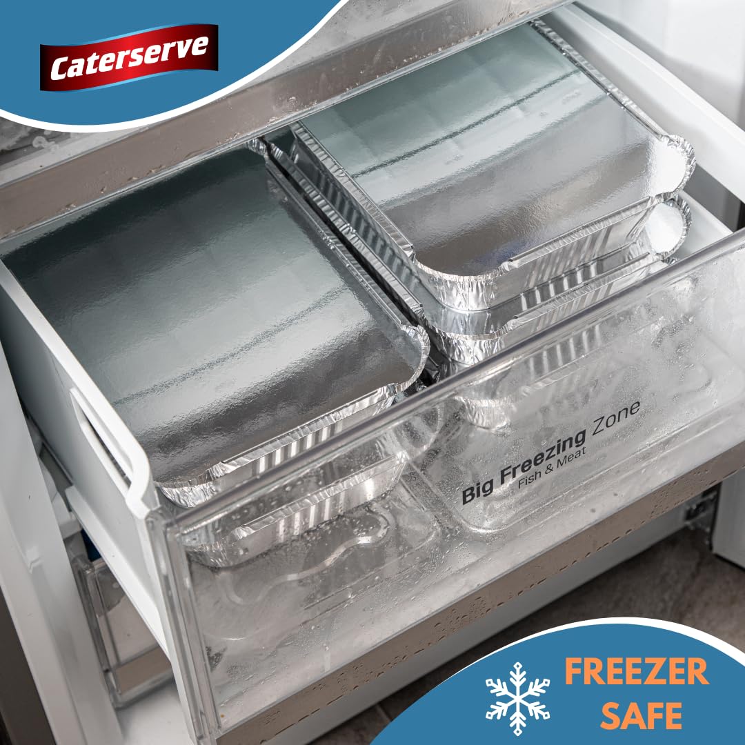 Caterserve 20 vassoi in alluminio con coperchio, 1800 ml | WhichOne