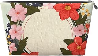 Leather Makeup Bag for Women Travel Toiletry ...