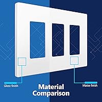 Vista 101 de LIDER LSWP-32M-W10P Placa sin tornillos acabado mate para interruptor, tamaño mediano de 2 segmentos de 4.88 x 4.92", policarbonato termoplástico