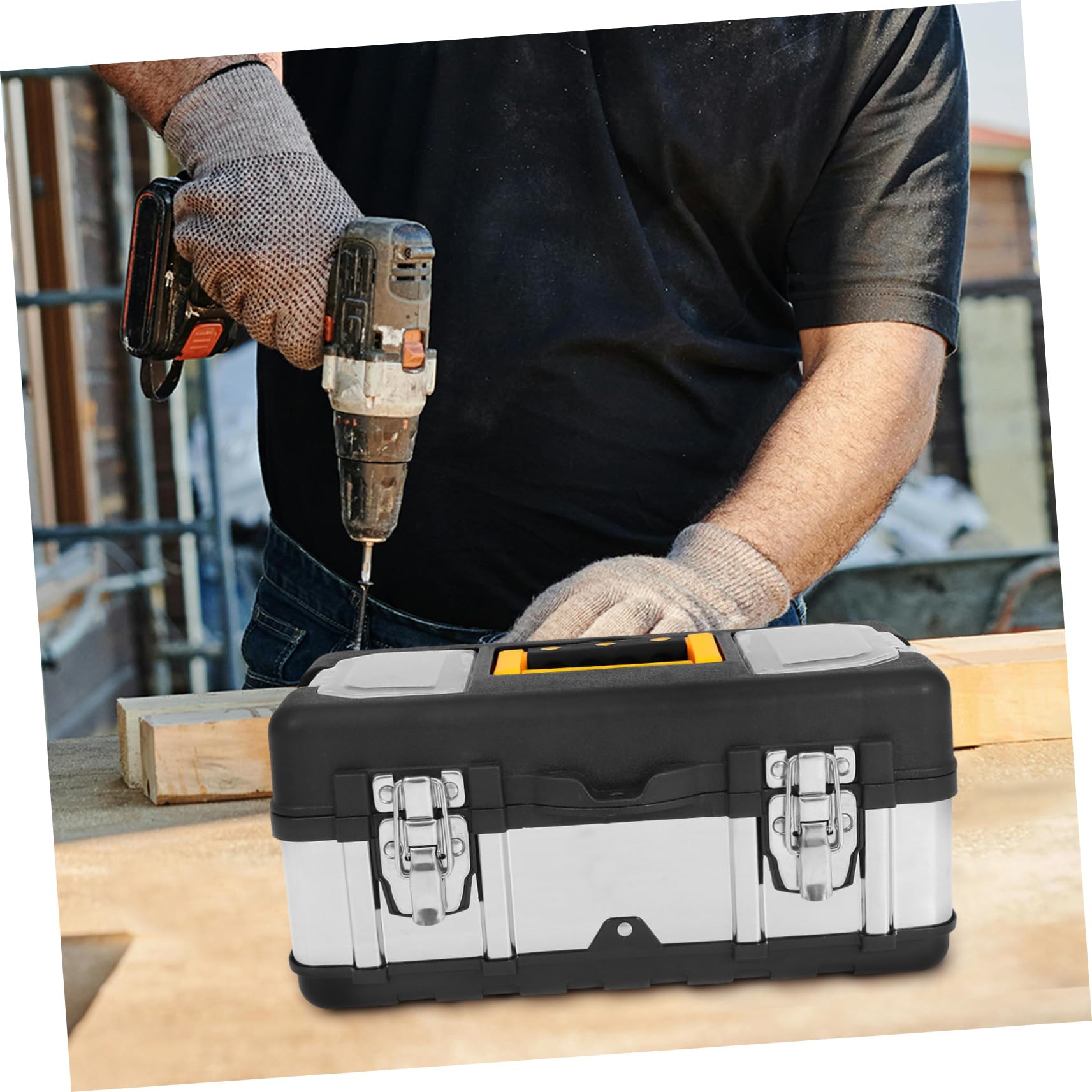 Cassetta portautensili portatile con serratura con bagaglio a mano in acciaio inox Toolbox Organizer per Caja De Herramientas