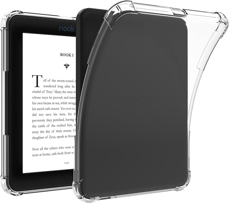 Clear Case for 6" Nook GlowLight 4 (2021) / Nook GlowLight 4e (2022) eReader - Ultra-Thin Lightweight TPU Transparent Flexible Soft Back Shell Cover (Clear)