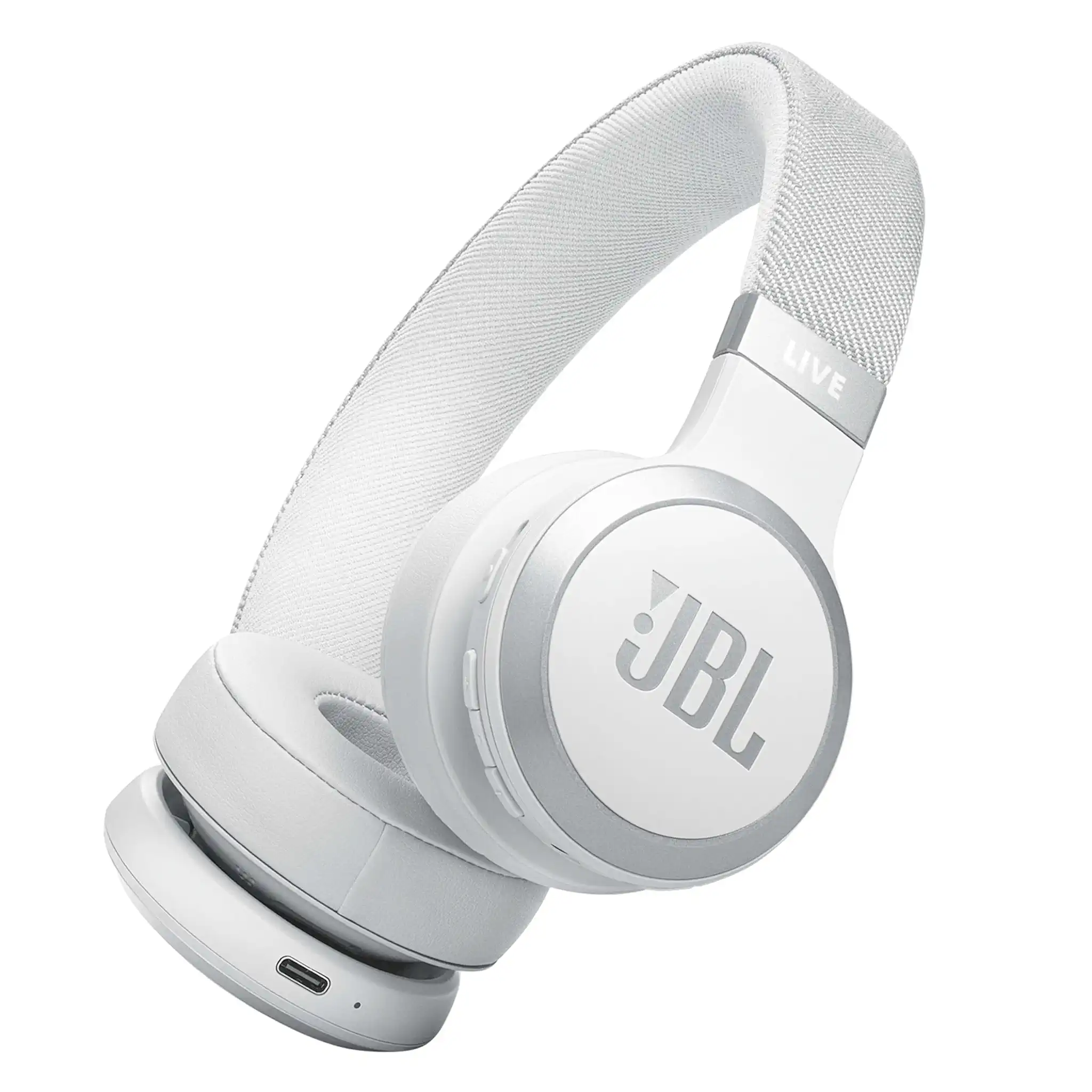JBL Live 670 NC – Bluetooth On-Ear-Kopfhörer mit adaptivem Noise-Cancelling – Kabellose Ohrhörer mit JBL Signature Sound und Sprachassistent – Langer Musikgenuss für bis zu 65 Stunden – In Weiß