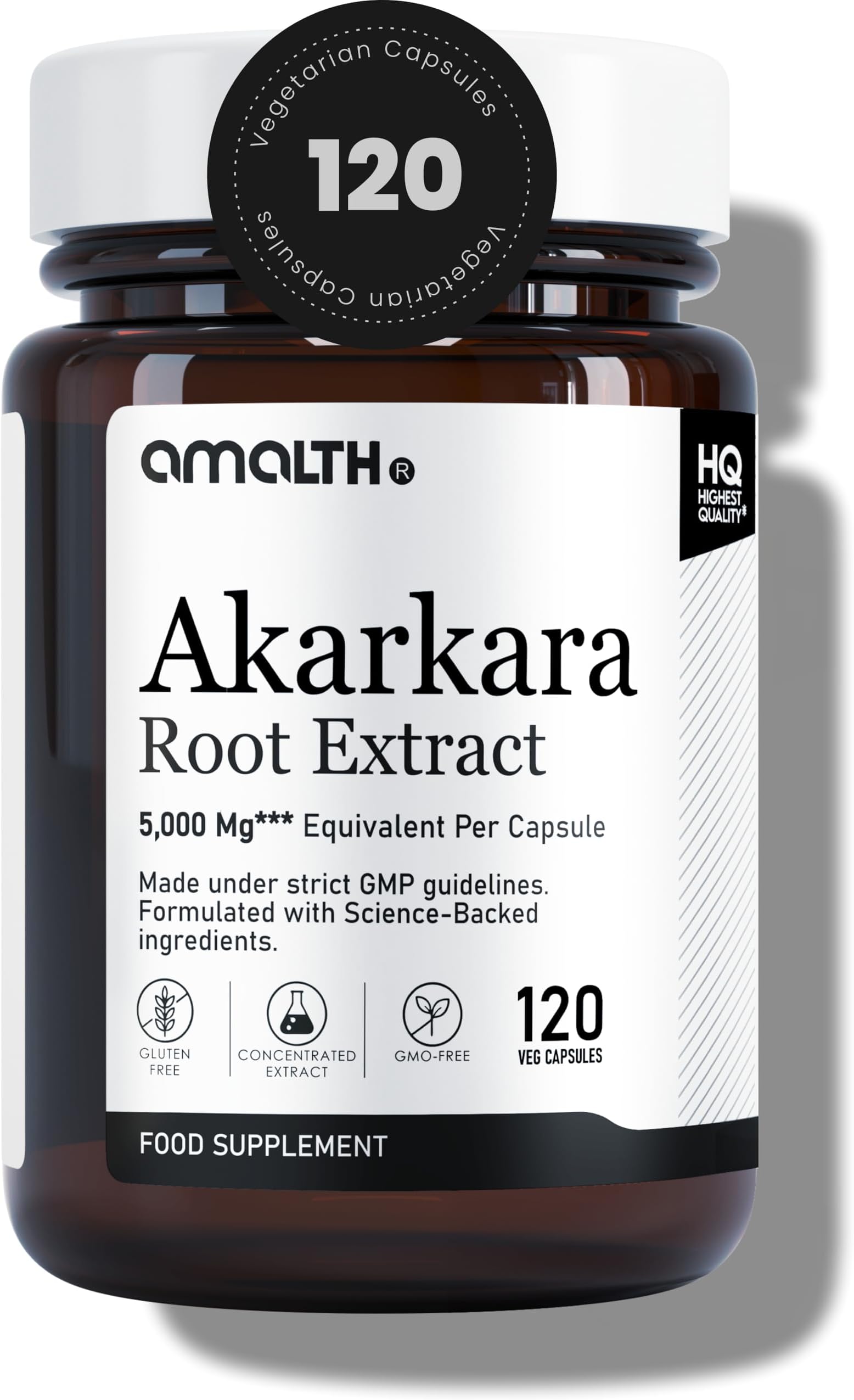 Akarkara Root Extract 10:1 500mg | 120 Capsules | High Strength Herbal Supplement | Pure Botanical Formula | Non-GMO | Vegan Capsules | No Additives | Premium Quality