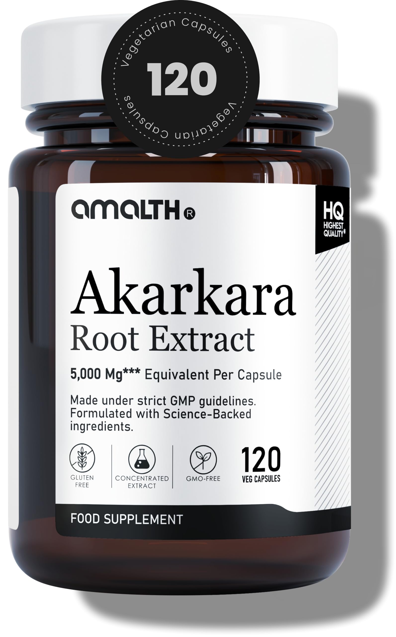 Akarkara Root Extract 10:1 500mg | 120 Capsules | High Strength Herbal Supplement | Pure Botanical Formula | Non-GMO | Vegan Capsules | No Additives | Premium Quality