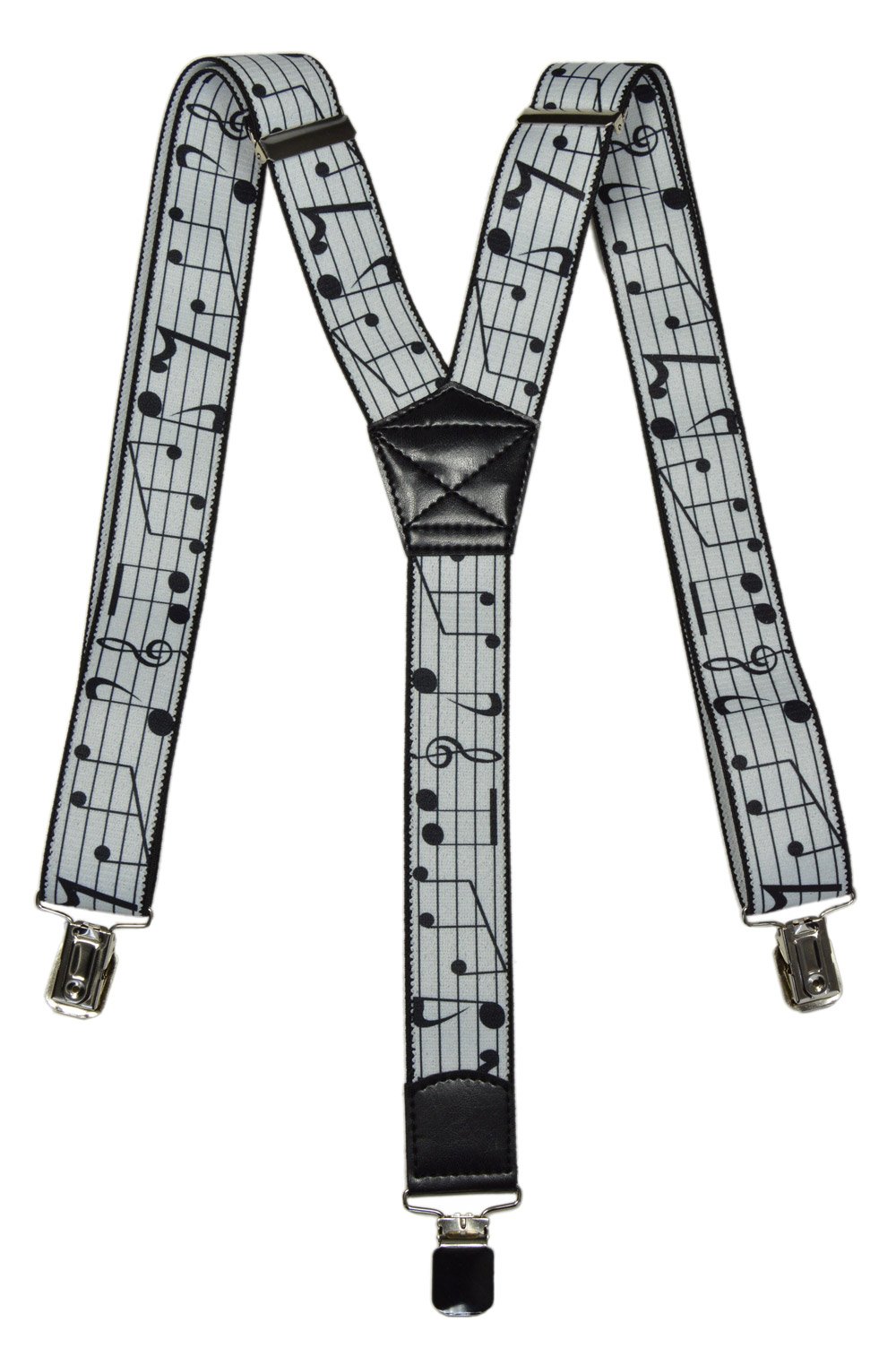 Olata Y-Shape Braces/Suspenders with Musical Patterns - 3.5cm. Notes