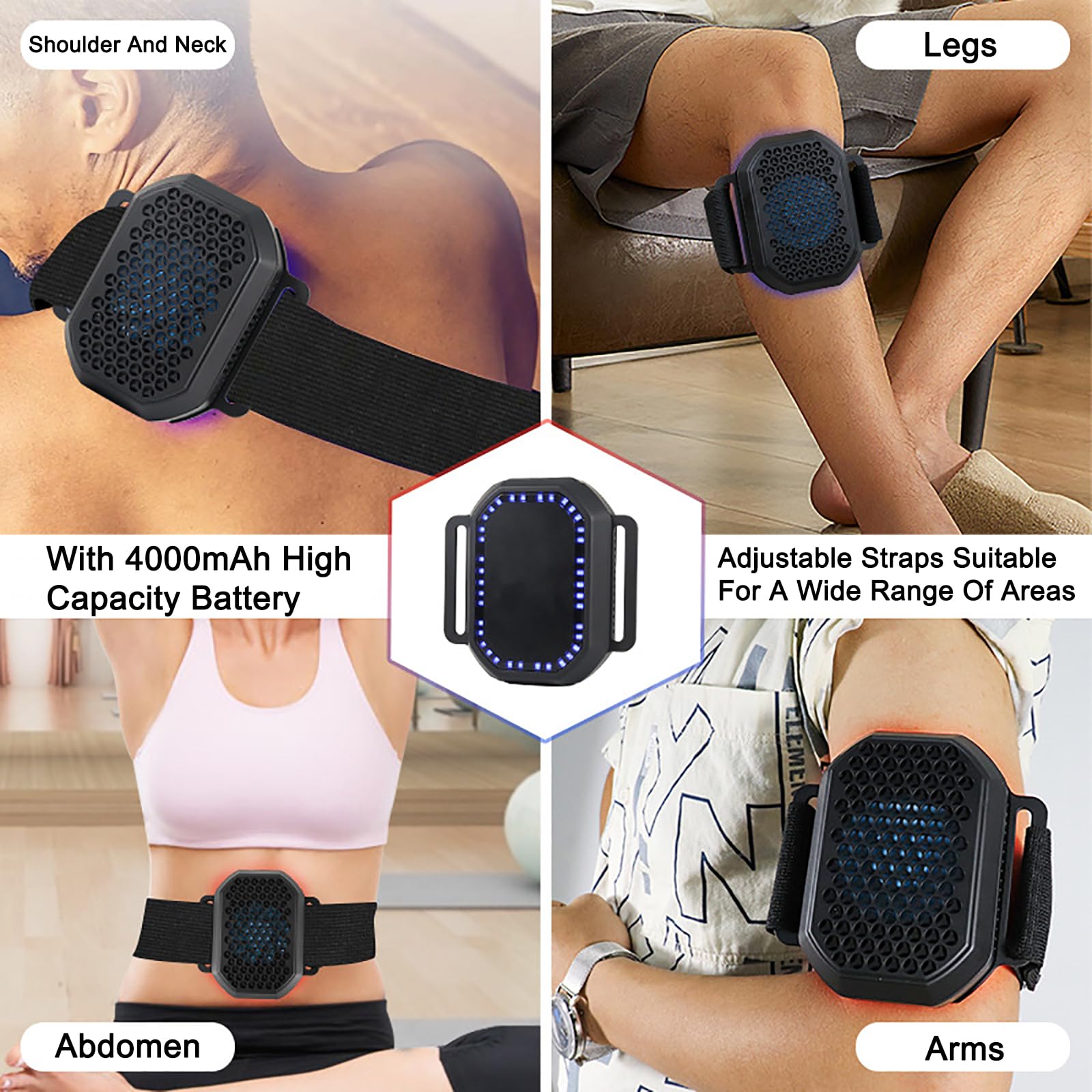MáQuina PortáTil Terapia InstantáNea Calor FríO Y Contraste Almohadilla TéRmica EléCtrica Recargable Y Dispositivo Terapia con Compresas Hielo, Alivio del Dolor, Molestias,Black