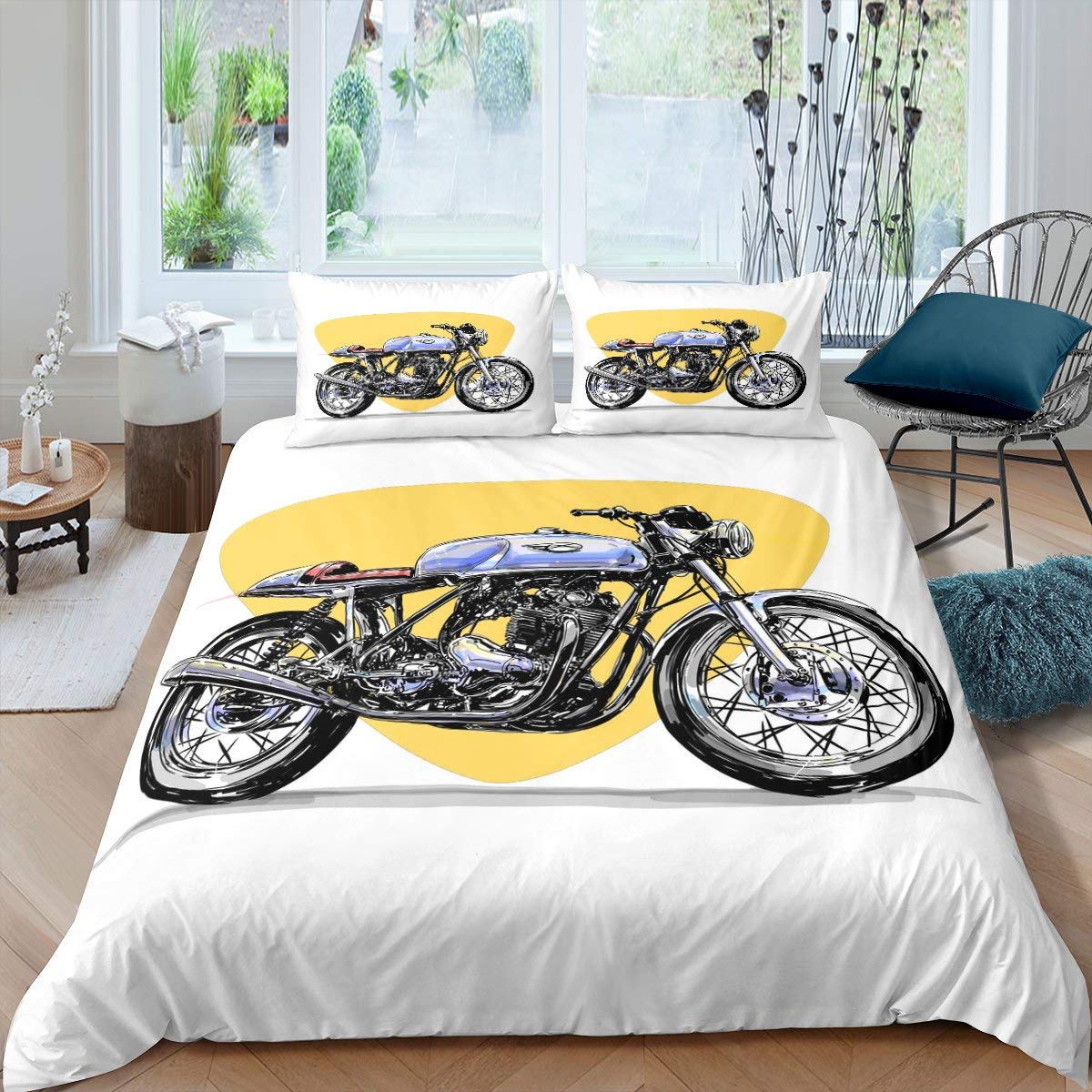 Set di biancheria da letto per bambini e ragazzi, per sport estremi, con motivo a scacchiera e bandiera a scacchiera, per letto matrimoniale