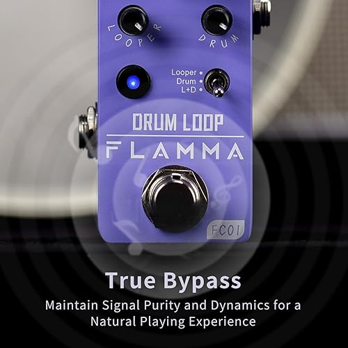 Vista 124 de FLAMMA Pedal de compresor FC21 Pedal de efectos de guitarra eléctrica Efecto de compresión óptica clásica True Bypass