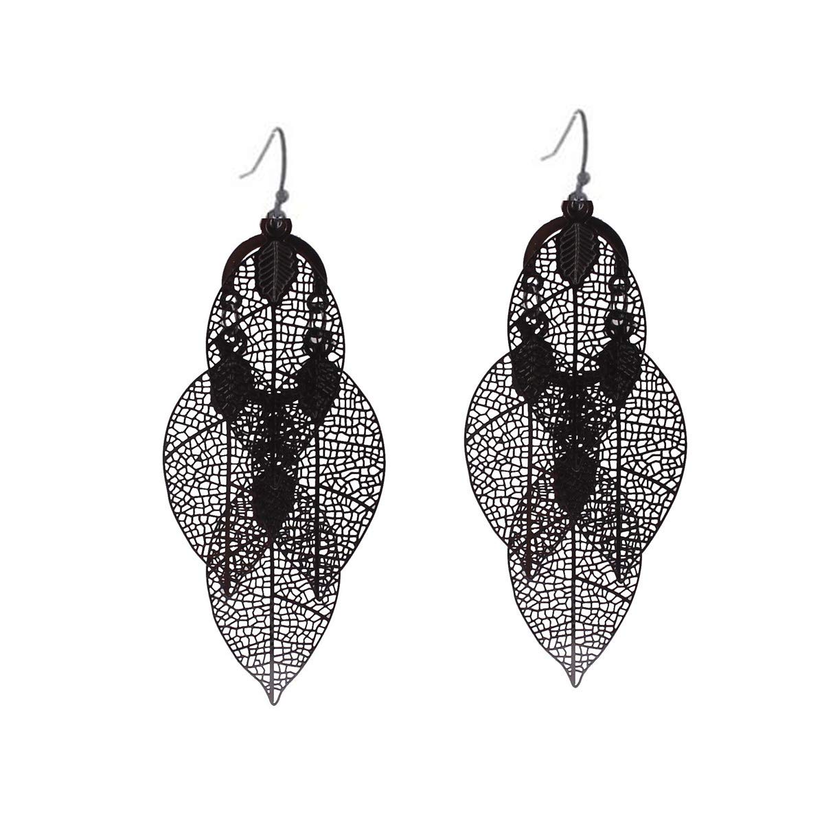 Bridal Vingtage 4 Teardrop Shape Pierced Dangle Earrings Large Statement Earrings