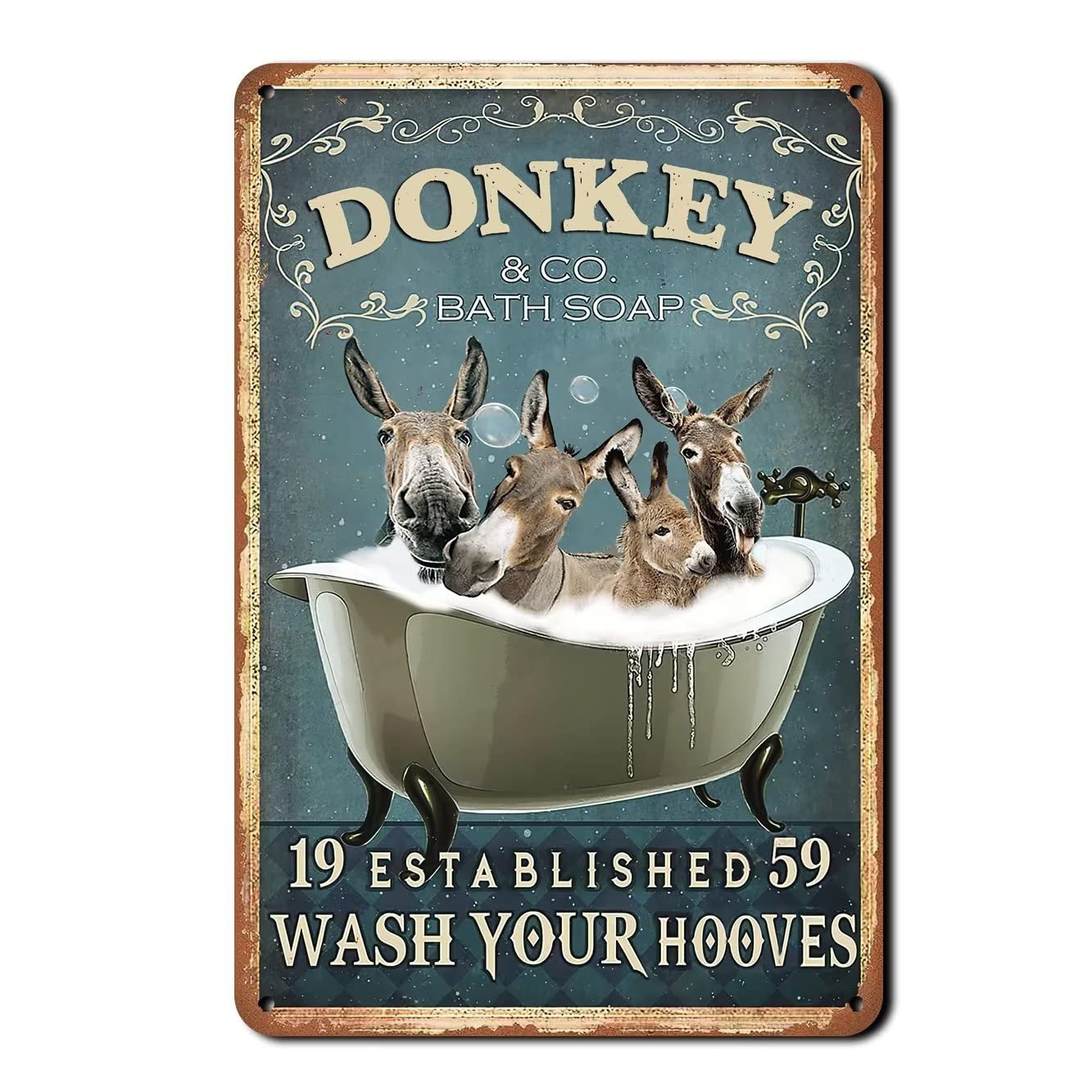 Targa in Metallo Divertente Bagno Otter Poster Targhe Citazioni Ornamenti Decorativi da Appendere A Parete per La Camera WC 20x30cm