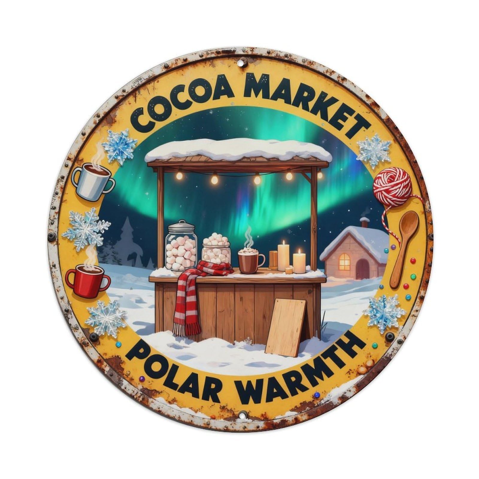 Cocoa Market Sign Metal Tin Sign Plaque