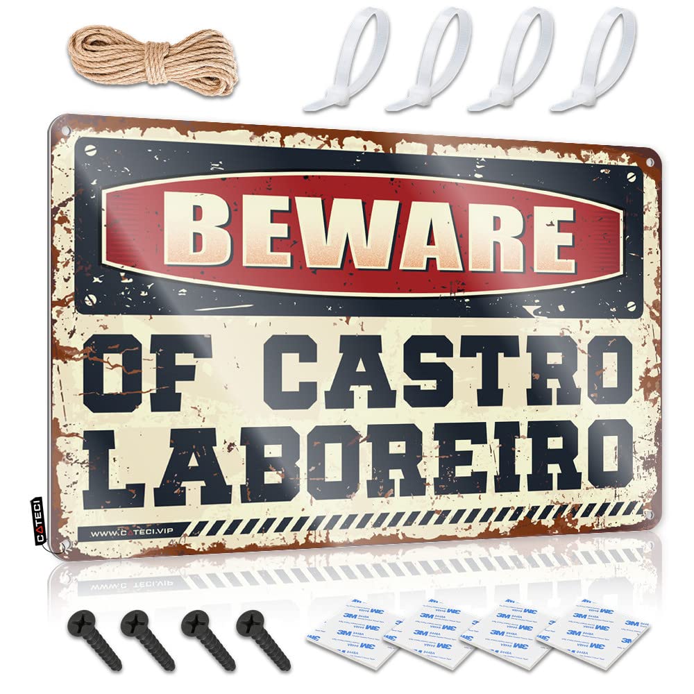 Stuff For Your Room Beware Of Castro Laboreiro Tin Sign Vintage Coffee Sign Bro Cave Sign(30X40CM)