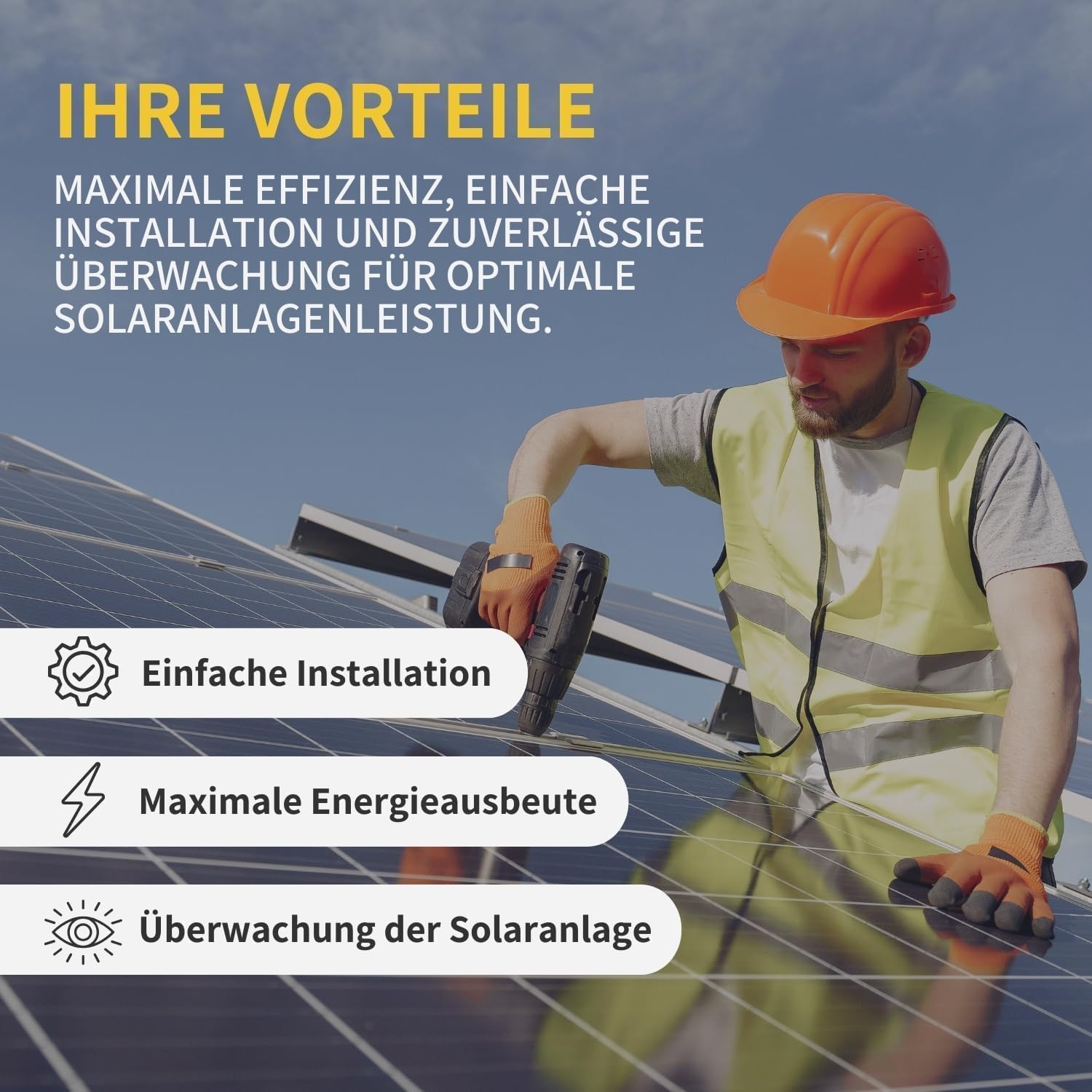 Avoltik Solarpanel Halterung Flachdach I Set für 2 Panele I Solarmodul Halterung Balkonkraftwerk I Flachdach Halterung für PV Module I Solarmodulbefestigungsset mit verstellbarer Endklemme von 30-35mm