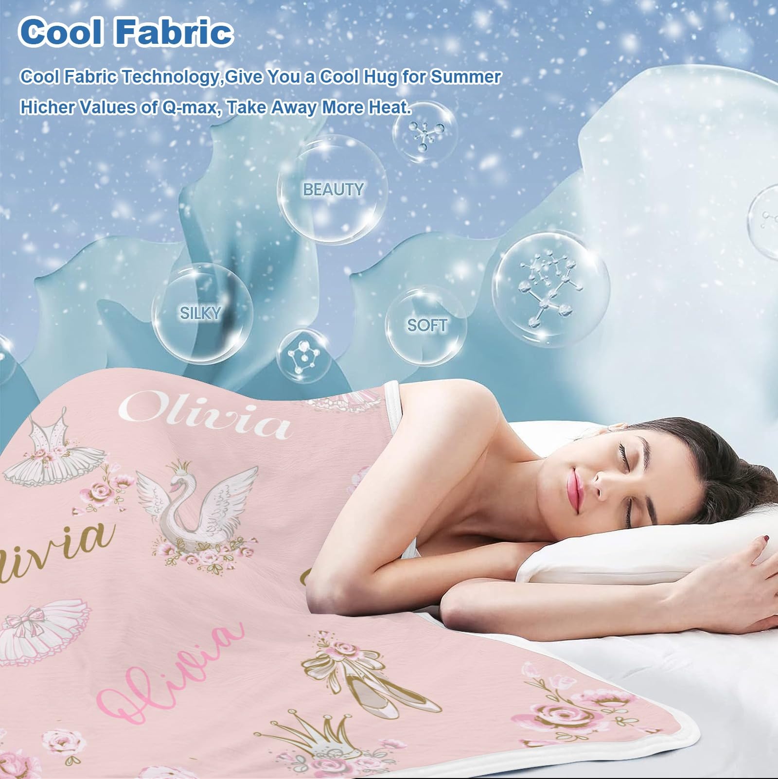 GoTussWO Custom Ballet Balerina Swan Flower Weighted Blanket Cooling Laye, Keep Cooling All Night,30x40Inch