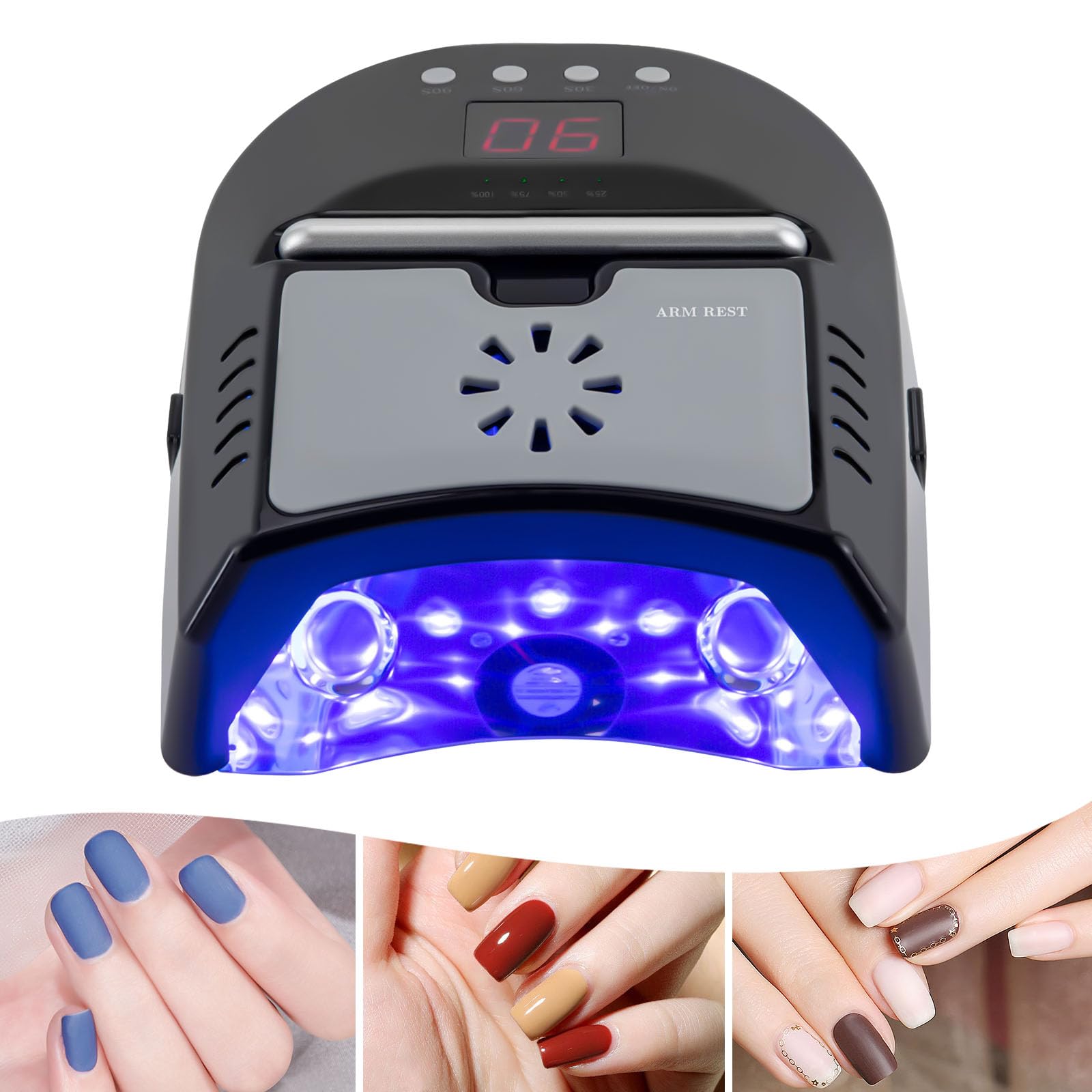 LEDネイルランプ ワイヤレスネイル ドライヤー 72W UV Amazon | kitneed プロフェッショナル UV LED ネイルランプ コードレス