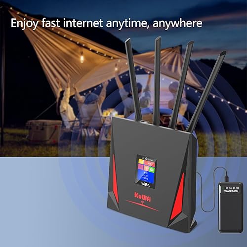 Miniatura 8 de KuWFi Router 4G con ranura para tarjeta SIM, enrutador 0.14 oz desbloqueado equipado con 2 GB de soporte de datos gratuito 4G a WiFi4G a puerto con